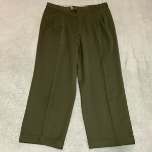 Italian Wool Pleated Trousers 38 Classic Tailored 28.5 Inseam